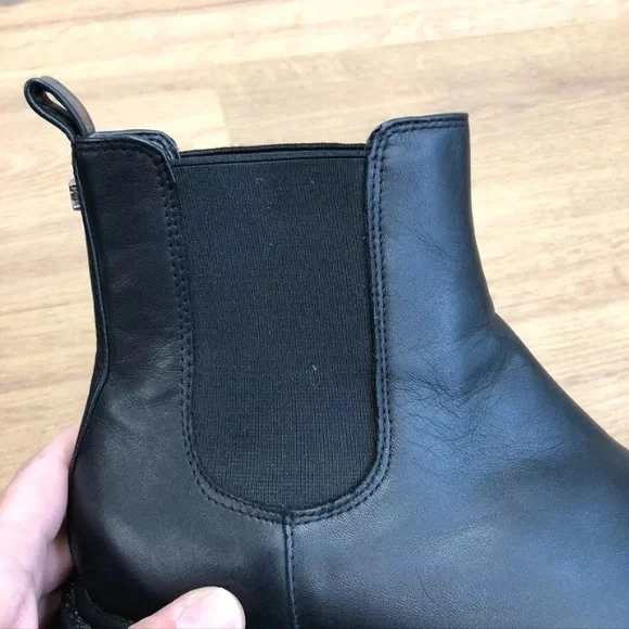 Sam Edelman Daelyn Chelsea Boots Womens 9 Black Leather Chunky Sole - Picture 14 of 17